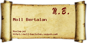 Moll Bertalan névjegykártya
